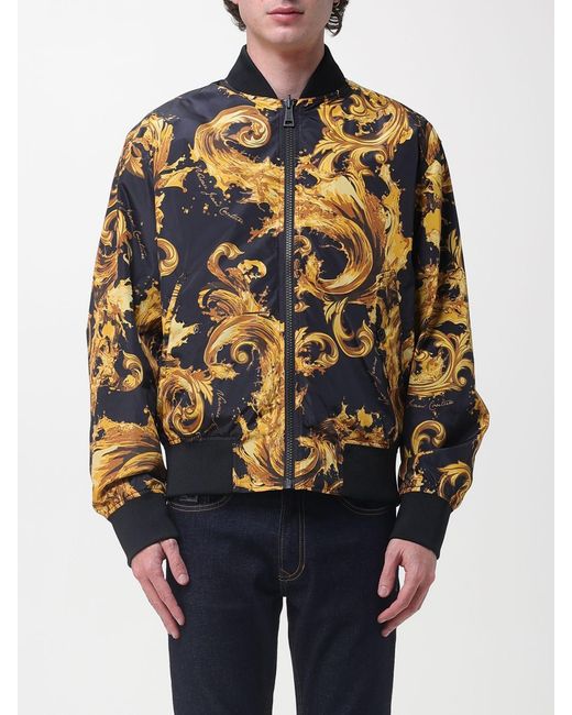 Versace Jeans Couture Blue Reversible Polyester Bomber Jacket for men