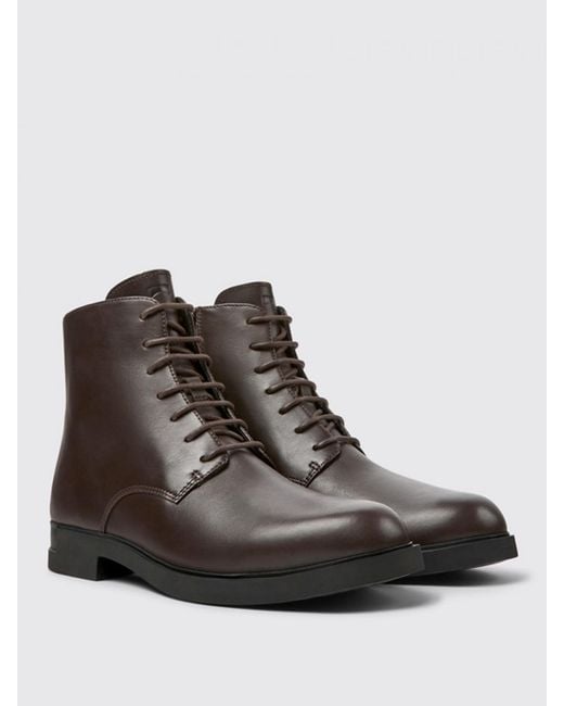 Camper Brown Iman Leather Ankle Boots