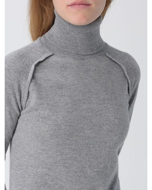 Dondup Gray Long-Sleeved Wool Turtleneck Jumper With Ribbed Hems