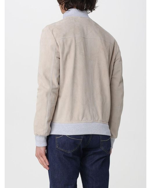 Eleventy Blue Vastarino Suede Bomber Jacket for men