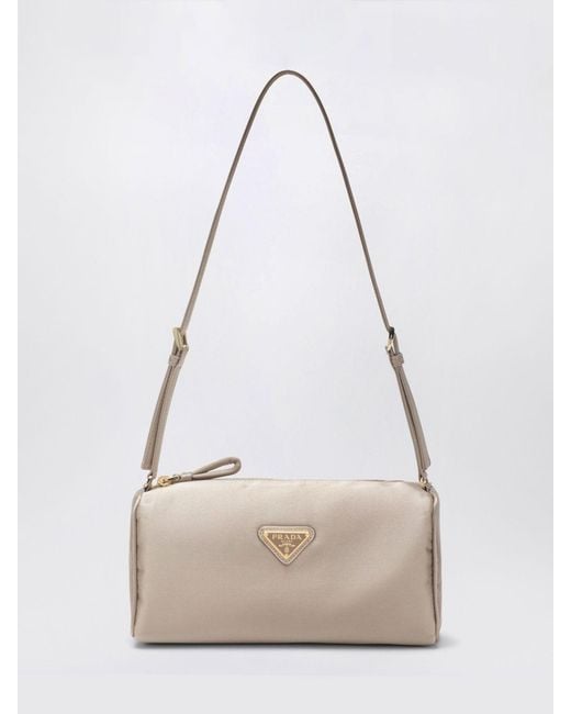 Prada Natural Silk Mini Bag With Triangle Logo