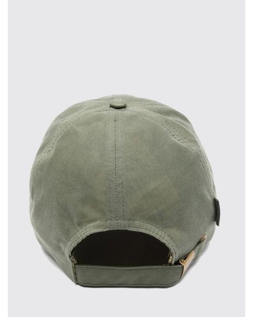 Barbour Green Waxed Cotton Hat for men