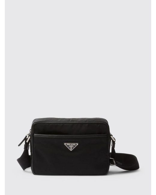 Prada Black Re-Nylon Messenger Bag for men
