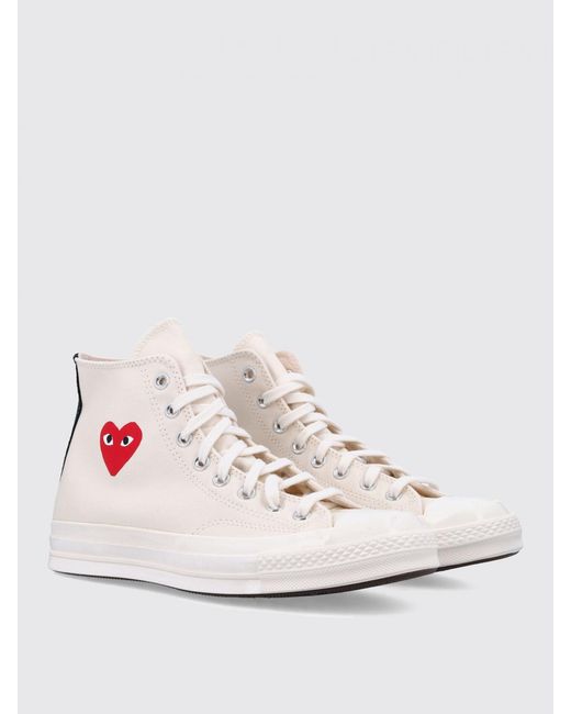 COMME DES GARÇONS PLAY Pink Cotton Canvas Sneakers for men