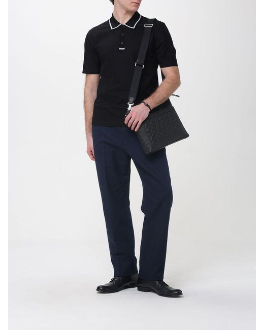 Ferragamo Black Gancini Messenger Bag for men