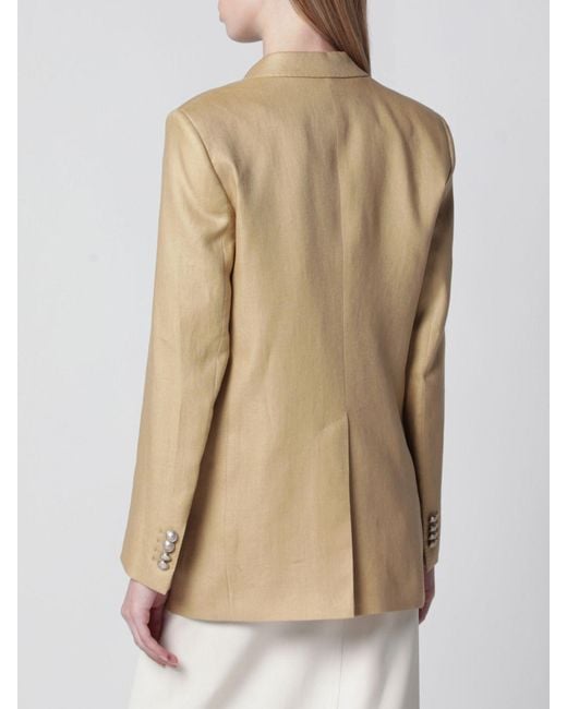 Tagliatore Natural 100% Linen Double-Breasted Blazer With Back Vent