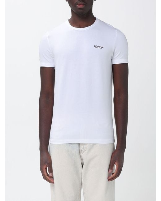 Dondup White Slim Stretch Cotton T-Shirt for men