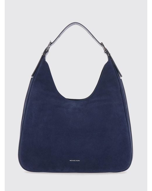 Michael Kors Blue Nolita Large Nubuck Hobo Shoulder Bag