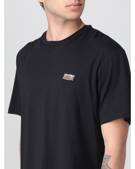 Just Cavalli Black Short Sleeve Crew Neck Tee for men