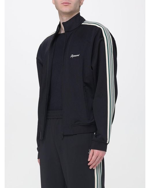 Represent Blue Cotton Zip-Up Sweatshirt for men