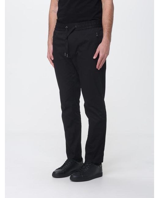 Dolce & Gabbana Black Dolce &Amp Gabbana Stretch Cotton Slim Fit Trousers for men