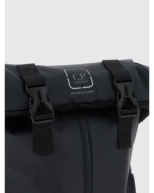 C P Company Black Polyamide Backpack With Logo for men