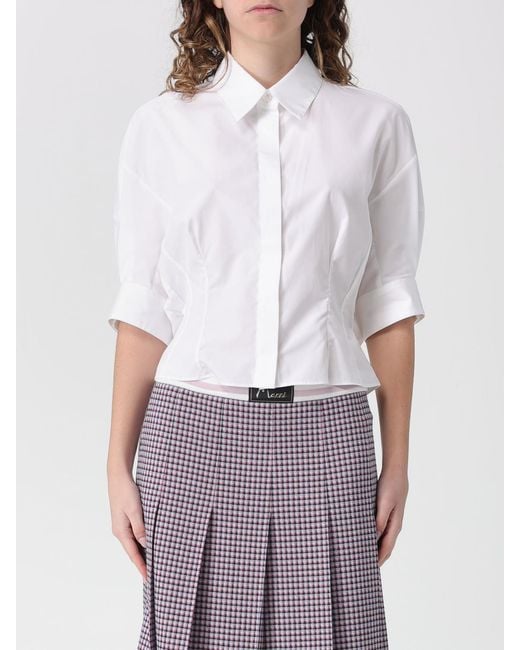 Marni White Cotton Crop Shirt