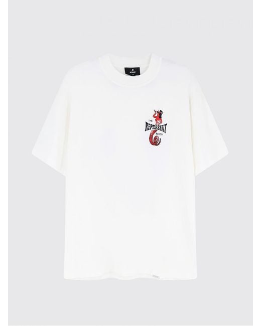 Represent White Printed Cotton T-Shirt for men