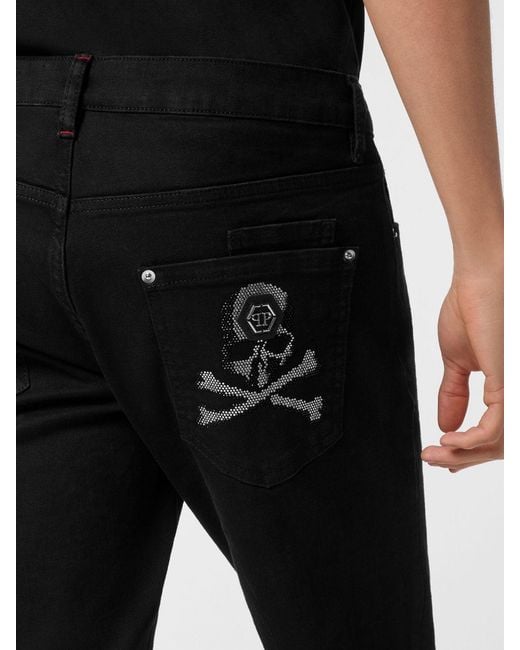 Philipp Plein Black Slim Fit Denim Jeans for men