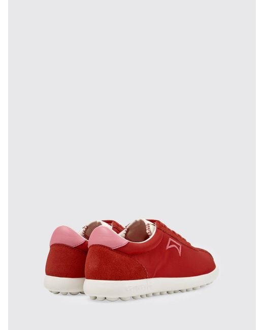 Camper Red Pelotas Xlf Recycled Polyester And Suede Sneakers
