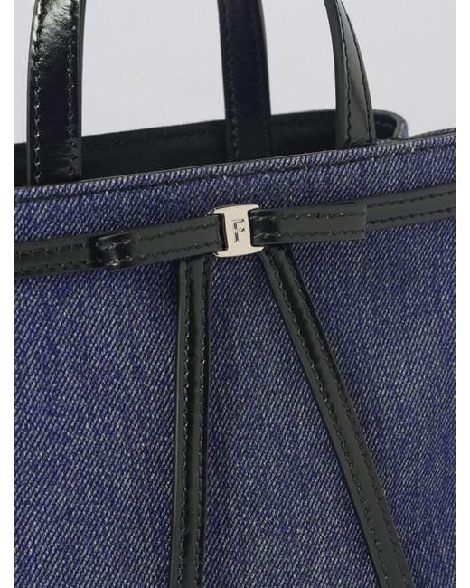 Ferragamo Blue Mini Bow Cotton Bag