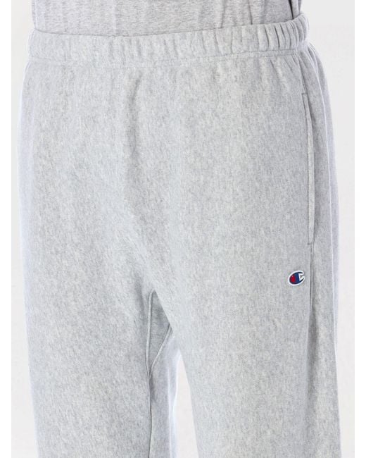 Champion White Cotton Jogging Trousers for men