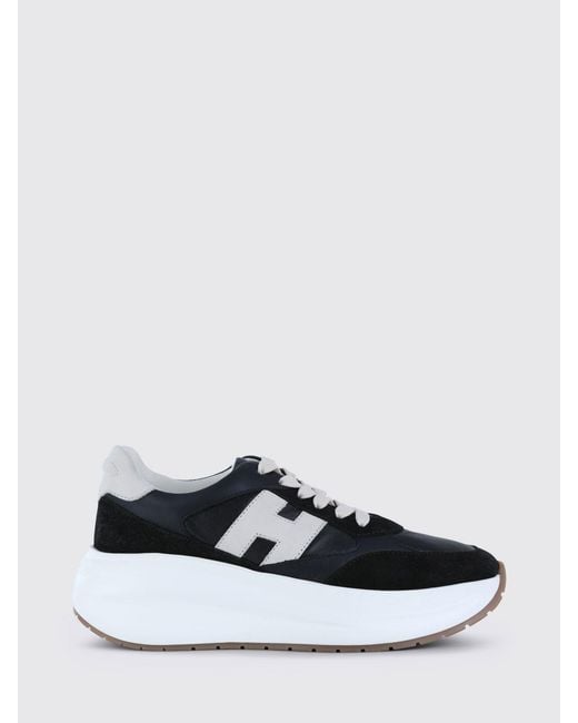 Hogan White H696 Leather And Suede Sneakers