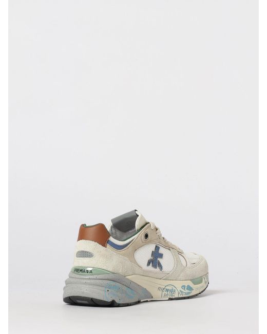 Premiata White Mase Suede And Mesh Shoes for men