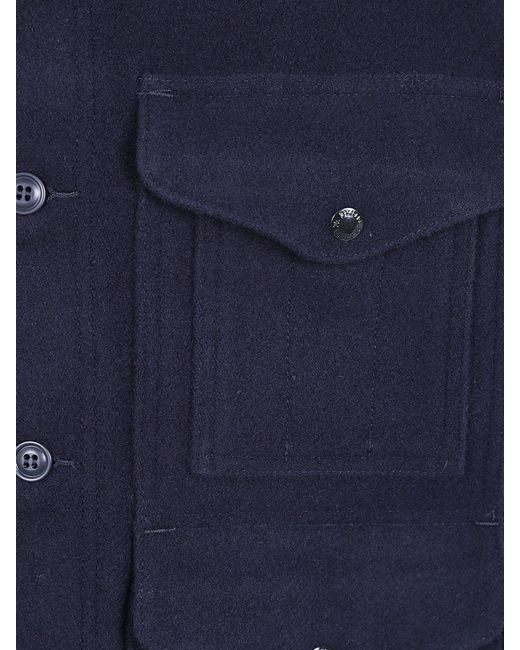 Filson Blue Single-Breasted Short Coat for men