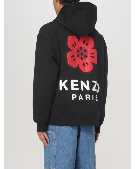 Felpa Con Cappuccio Fiore di KENZO in Black da Uomo