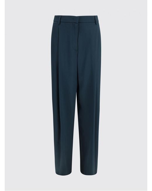 Giorgio Armani Blue Silk Palazzo Trousers
