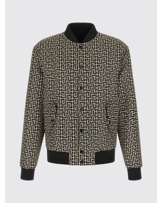 Balmain Gray Reversible Nylon Bomber for men