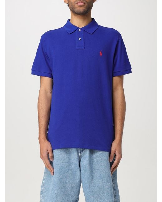 Ralph Lauren Blue Short Sleeve Polo Shirt for men