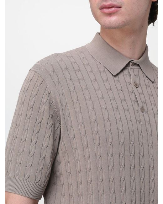 Kangra Gray Cotton Knit Polo Shirt for men