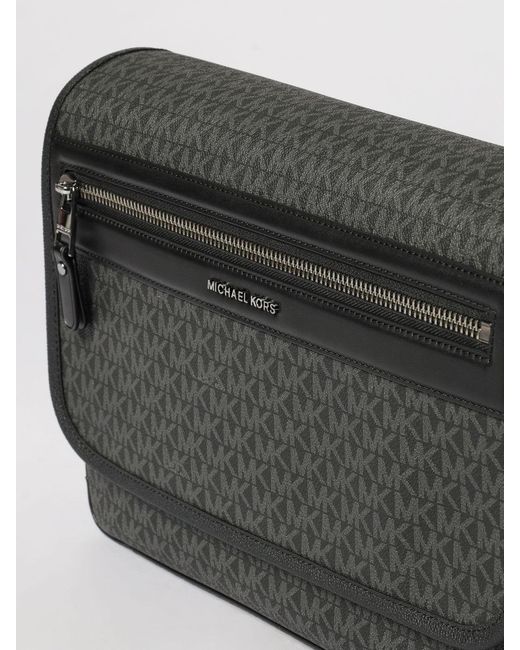 Michael Kors Black Coated Cotton Bag With All Over Mk Monogram for men