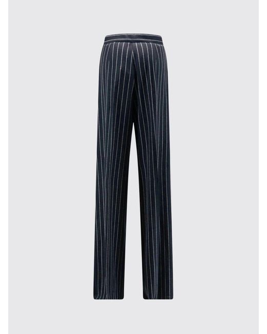 Max Mara Blue Rio High-Waisted Pinstripe Wool-Blend Palazzo Trousers