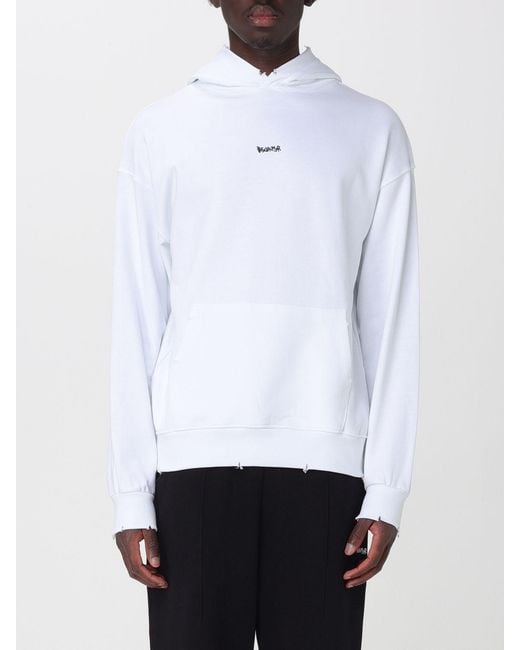 DISCLAIMER White Cotton Hoodie With Kangaroo Pocket And Logo for men