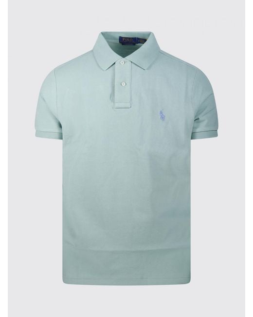 Polo Ralph Lauren Blue Cotton Polo Shirt With Pony Logo for men