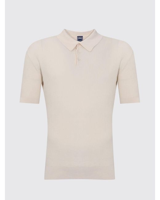 Fedeli White Short-Sleeved Knit Polo for men