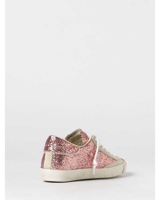 Philippe Model Pink Suede And Glitter Sneakers