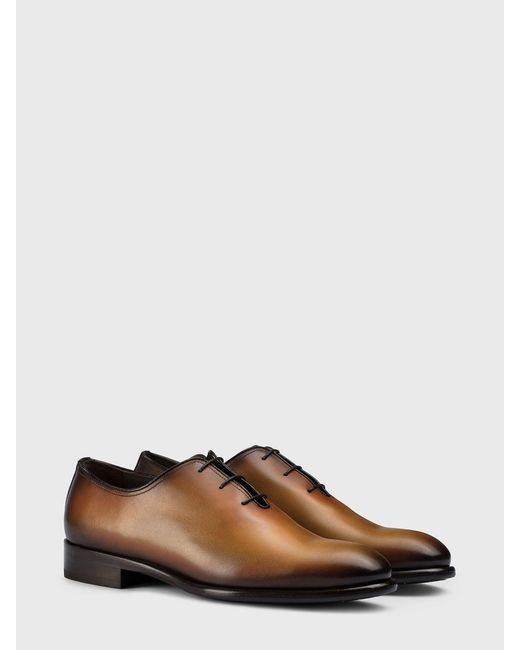 Doucal's Brown Leather Oxford Shoes for men