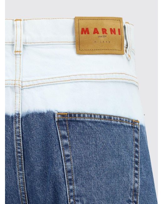 Marni Blue Wide Leg Cotton Jeans for men