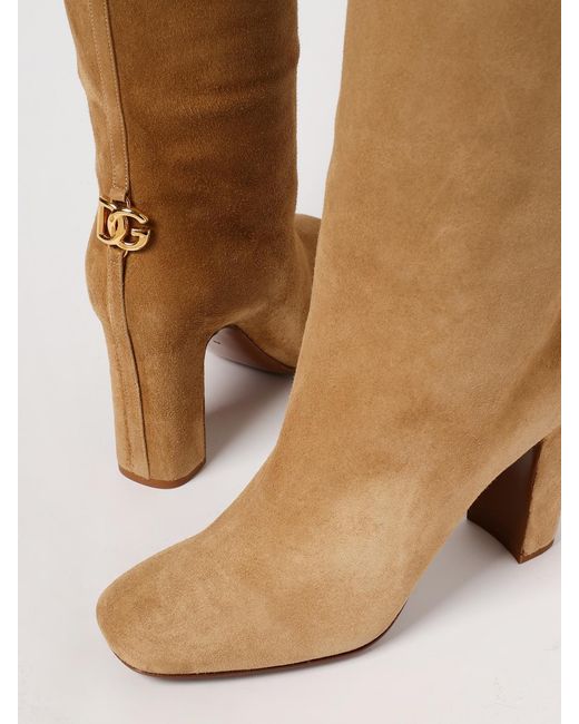 Dolce & Gabbana Natural Dolce &Amp Gabbana Flat Ankle Boots