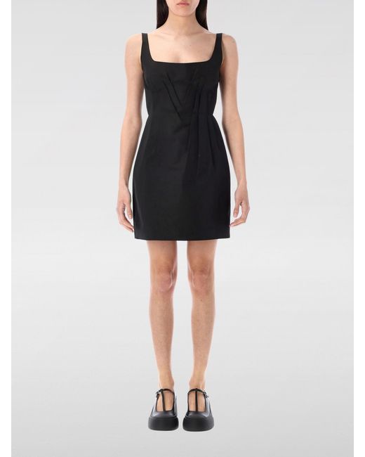Robe Courte En Popeline Marni en coloris Black