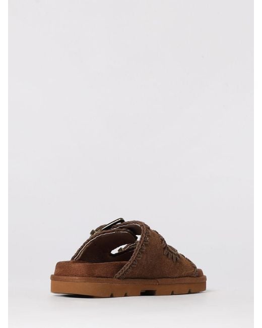 Mou Brown Low Bio Suede Sandal