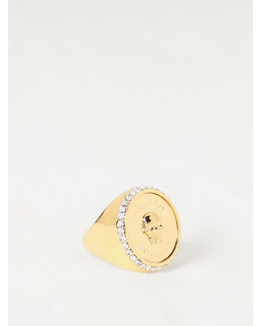 Anello Skull di Alexander McQueen in Natural