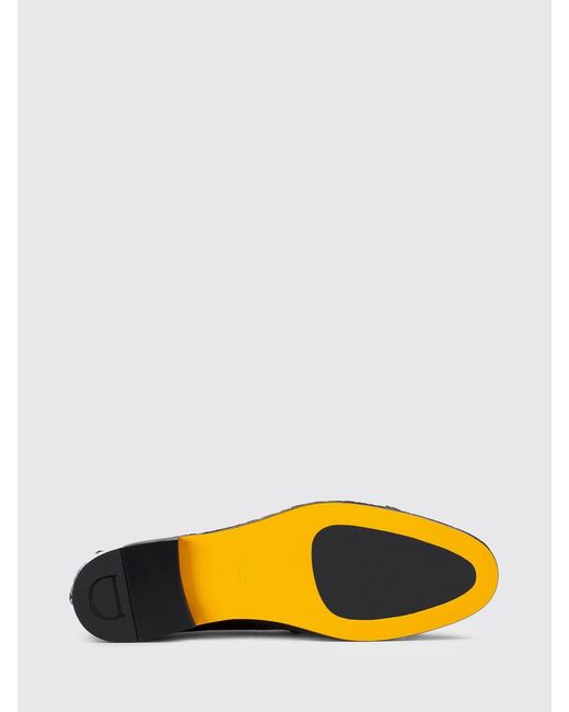 Doucal's Black Python Print Leather Monk Strap Shoes