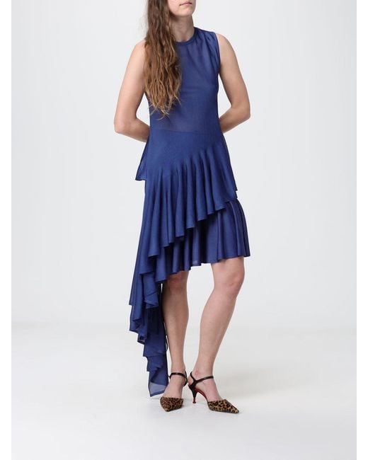 Alaïa Blue Asymmetric Viscose Top