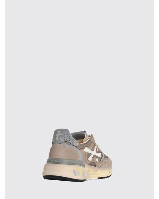 Premiata White Mick Suede And Nylon Sneakers for men