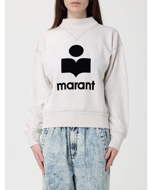 Isabel Marant Gray Moby Cotton Logo Sweatshirt
