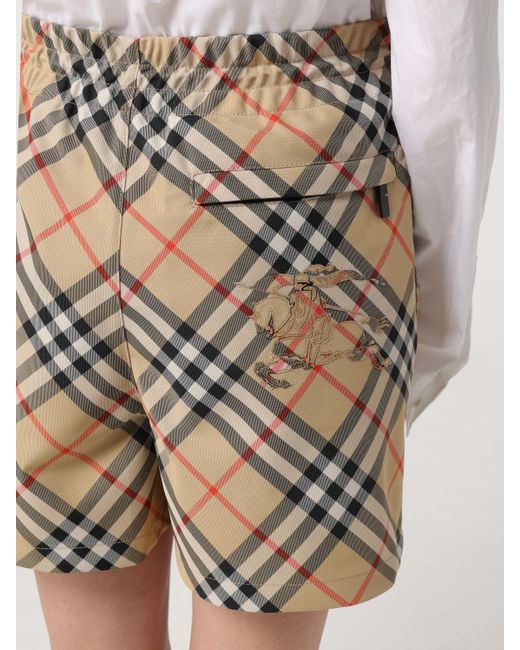 Pantaloncino in nylon con stampa Vintage Check di Burberry in Natural