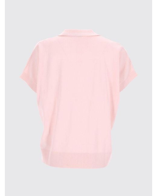 Polo De Punto De Algodón Aspesi de color Pink