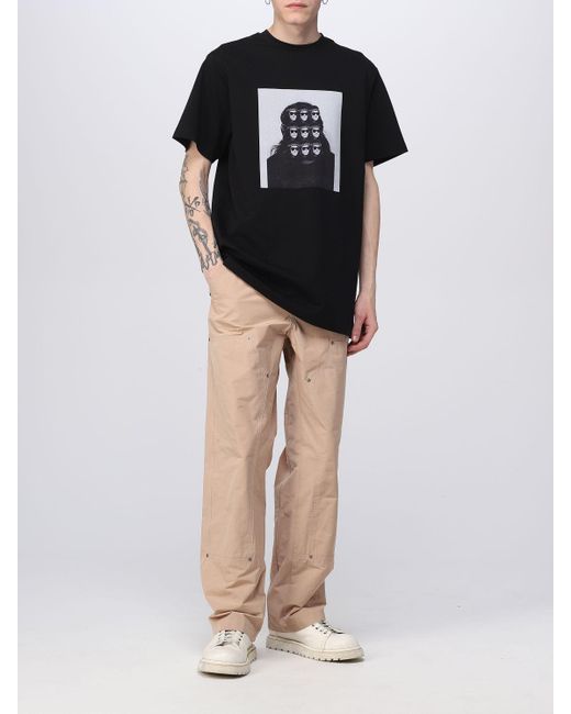 T-shirt in cotone di 424 in Black da Uomo