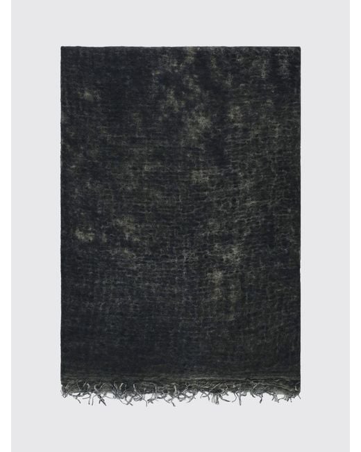 Avant Toi Black Classic 100% Cashmere Scarf With Fringed Edges